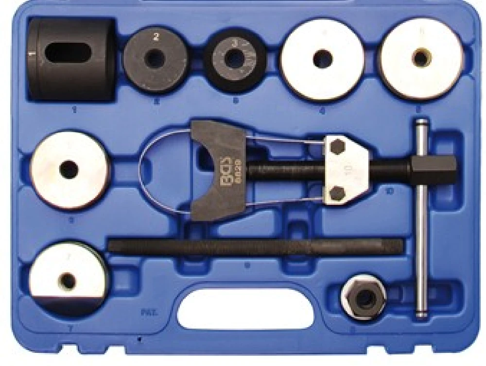 BGS Längslenkerbuchsen-Werkzeug-Satz | Für BMW Hinterachse | 10-tlg. – 8829 3 BGS Längslenkerbuchsen-Werkzeug-Satz | Für BMW Hinterachse | 10-tlg. – 8829