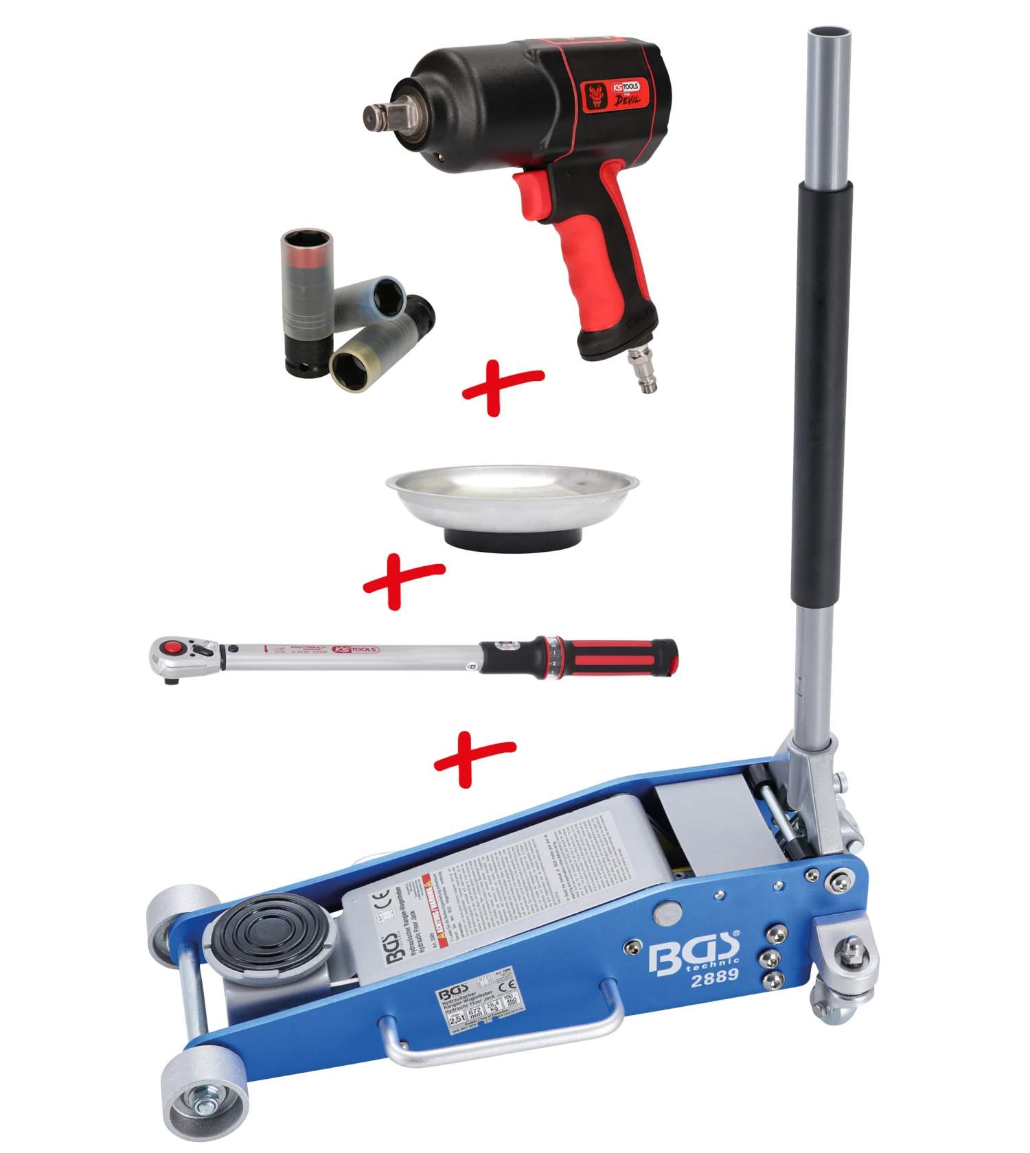 KS TOOLS 515.2095 Reifen-Räder Aktionspaket THE DEVIL, 6-tlg + BGS 2889 Wagenheber 3 KS TOOLS 515.2095 Reifen-Räder Aktionspaket THE DEVIL, 6-tlg + BGS 2889 Wagenheber